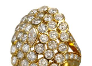Diamond Rings : CARTIER Diamond Gold Dome Ring…