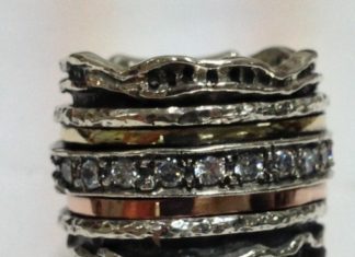 Diamond Rings : Gift designer #ring silver gold #CZ zircons www.bluenoemi-jew… Israeli silver …