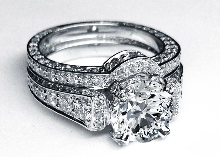 engagement ring with diamond wedding band
