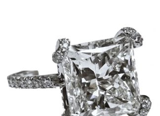 Diamond Rings : Magnificent 10.02 CT. Princess cut Engagement Ring…