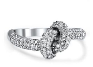Diamond Rings : Pave Love Knot Diamond Ring…