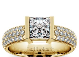 Diamond Rings : Pave the way to Forever with the beautiful Half Bezel Princess Diamond Engagemen…
