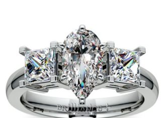 Diamond Rings : Pear Princess Diamond Engagement Ring in White Gold www.brilliance.com…