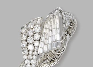 Diamond Rings : PLATINUM AND DIAMOND BANGLE-BRACELET, STERLÉ, PARIS, CIRCA 1950…
