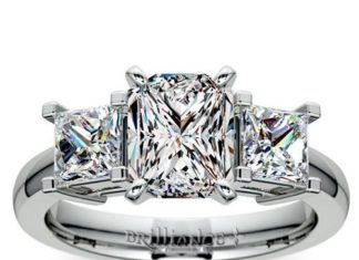 Diamond Rings : Radiant Princess Diamond Engagement Ring in White Gold www.brilliance.com…