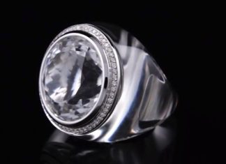 Diamond Rings : Sanalitro Milano – Sanalitro Milano – One Of A Kind Ring in Rock Crystal and Dia…