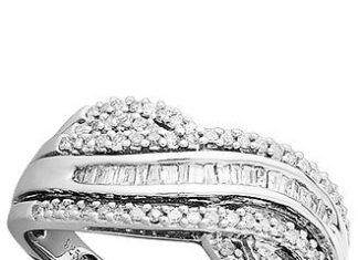 Diamond Rings : Sterling Silver Diamond Bypass Ring…