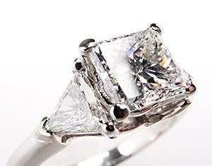Diamond Rings : Stunning 1.3 Carat IF D Princess Cut Diamond Engagement Ring Platinum…