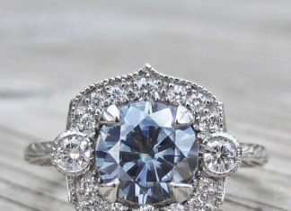 Engagement Rings & Wedding Rings : Grey Moissanite Engagement Rings To Obsess Over ~ Kristin Coffin's Dark Grey…