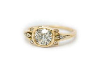 Engagement Rings & Wedding Rings : Belle Epoch Old Mine Cut Diamond Engagement Ring in 18k recycled yellow gold wit…