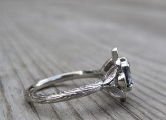 Engagement Rings & Wedding Rings : Grey Moissanite Engagement Rings To Obsess Over ~ pretty side view of Dark Grey …