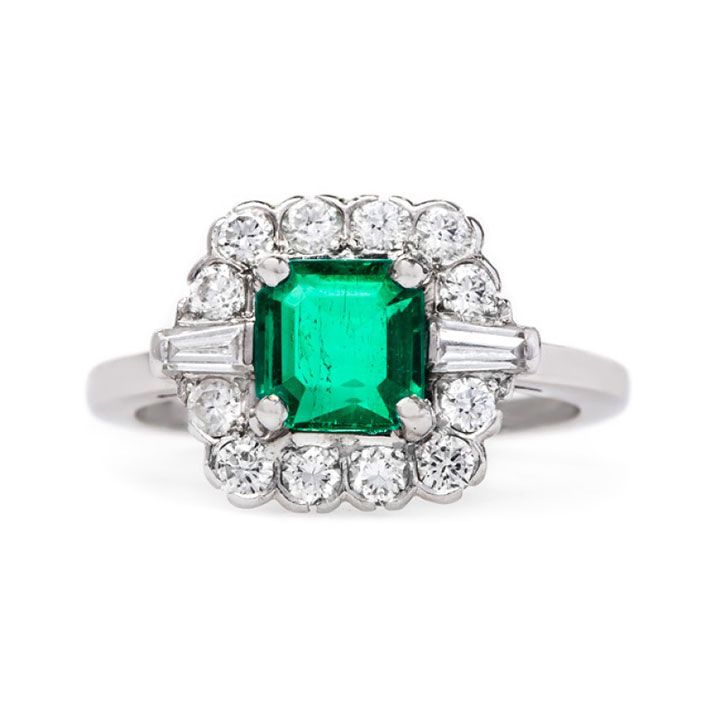 Trumpet & Horn's “Maple Lake” circa 1950, is a 1.01 carat Emerald & Diamond ...
