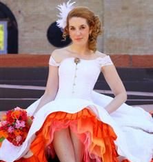 Short Wedding Dresses : Betsy Couture Vintage Wedding Gowns-Stephanie-Lace Corset & Tea Length Weddi…