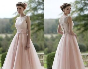 Short Wedding Dresses : Blushing-Pink-Tulle-Tea-Length-Wedding-Dress-Bridal-Gowns-US-Size-12-14-16-18…