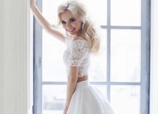 Short Wedding Dresses : cute wedding hairstyle for brides / www.deerpearlflow……