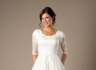 Short Wedding Dresses : latter day bride tea length dress Quinn…