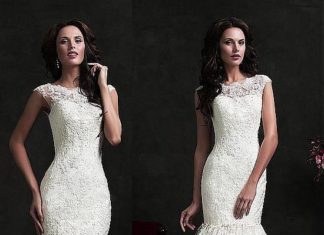 Short Wedding Dresses : Marvelous Dot Tulle Jewel Neckline 2 in 1 Wedding Dress with Beaded Lace Appliqu…