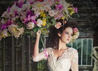 Short Wedding Dresses : Tea Length Lace Wedding Dress with Sleeves…