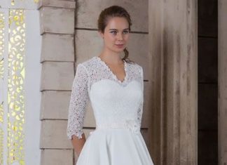 Short Wedding Dresses : White Rose Bridal tea length wedding dress with sleeves 2016…