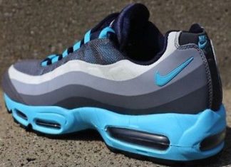 Sneakers – Women’s Fashion : Mens Nike Air Max 95 No Sew Classic Sneakers New, Gray Gamma Blue 616190-040…