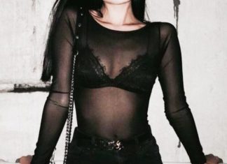 Street Style : Black Sheer Top