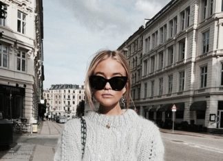 Street Style : Grey Knit Sweater
