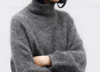 Street Style : streetstyleplatform:Grey Turtleneck Sweater