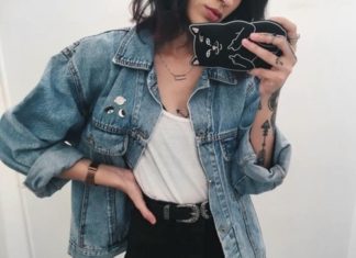 Street Style : streetstyleplatform:Denim Oversized Jacket