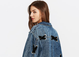 Street Style : streetstyleplatform:
Eyelet Lace Up Detail Denim Jacket