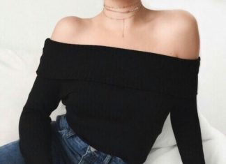 Street Style : streetstyleplatform:Off Shoulder Bardot Tee
