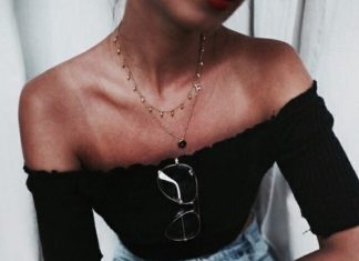 Street Style : streetstyleplatform:Off Shoulder Black Top