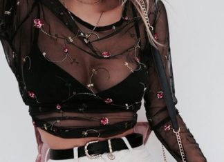 Street Style : streetstyleplatform:
Sheer Black Blouse