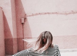Street Style : streetstyleplatform:
Striped Sweater
Black Mini Skirt