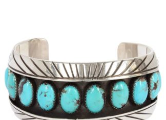 Trendy Bracelets : Silver and turquoise bracelet (Harpo) shop it on Les trouvailles d'Elsa.fr…