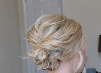 Trendy Hair Style : Easy messy updo for medium/shoulder length or longer hair. The Small Things Blog…