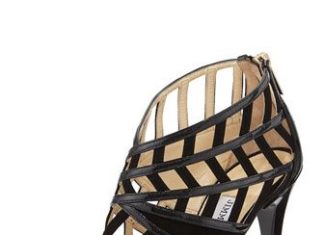 Trendy Women’s High Heels : Jimmy Choo Vector Strappy Peep-Toe Sandal, Black…