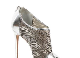 Trendy Women’s High Heels : Make a daring fashion statement with these metallic silver heels from Casadei. M…