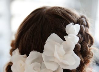 Wedding Hair With Flowers & jewels : Backstage at the FW16 Bridal Presentation…