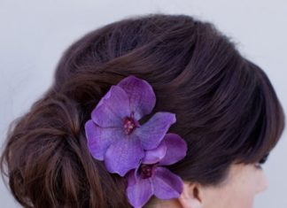 Wedding Hair With Flowers & jewels : beach wedding hair with purple orchids – Google Search…