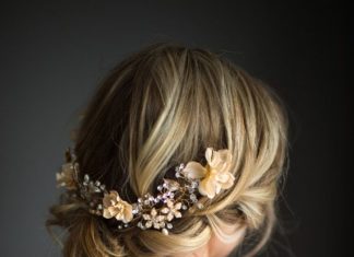 Wedding Hair With Flowers & jewels : Boho Gold Halo Hair Wrap Gold Hair Wreath by LottieDaDesigns…