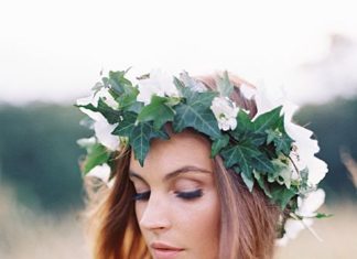 Wedding Hair With Flowers & jewels : Brides.com: The Prettiest Wedding Hairstyles with Flower Crowns. An Ivy Leaf Flo…