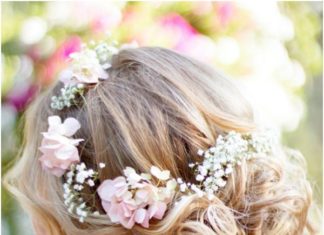 Wedding Hair With Flowers & jewels : Coiffure de mariage / wedding hair style…