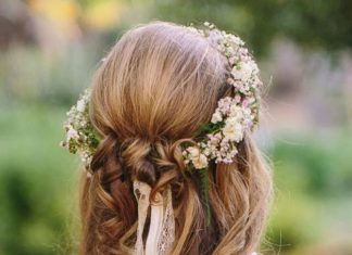 Wedding Hair With Flowers & jewels : Coiffure mariage couronne…