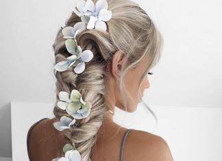 Wedding Hair With Flowers & jewels : Flowers in braid….