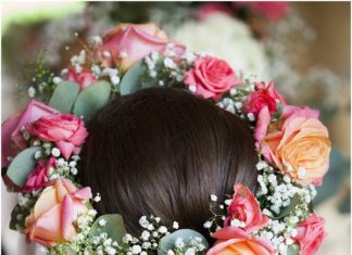 Wedding Hair With Flowers & jewels : Gorgeous and romantic | A colorful rose flower crown that works for any bride’s …