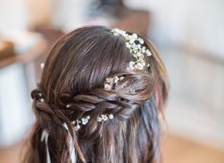 Wedding Hair With Flowers & jewels : long wedding hair ideas #braidideas #rusticwedding…