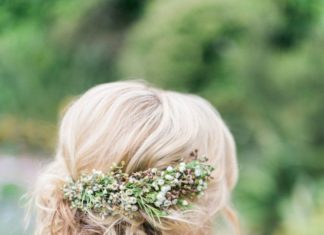 Wedding Hair With Flowers & jewels : Low Bun Upstyle | Wedding Hair Inspiration | Bridal Musings Wedding Blog 6…