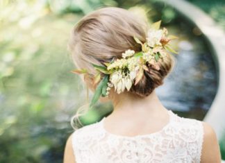 Wedding Hair With Flowers & jewels : Romantic summer updo with florals: www.stylemepretty… | Photography: Kayla Bar…