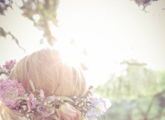 Wedding Hair With Flowers & jewels : Rose and Baby’s Breath Flower Crown | New Vintage Media www.theknot.com/……