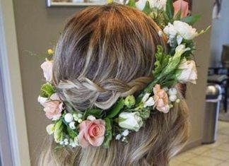 Wedding Hair With Flowers & jewels : Soft Waves + Flower Crown = Gorgeous Bridal Half Updo…
